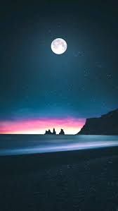 Beach Moon Horizon Low Tides Android Wallpaper Paysage Magnifique Dessin Fond D Ecran Telephone Fond Ecran Nature