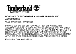 Timberland In Store Promotion Bogo 50 Footwear 30 Off Apparel Accessories Valid 8 15 8 21 Shop For Less Holiday Shop Timberland