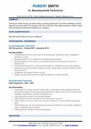 Developmental Technician Resume Samples Qwikresume