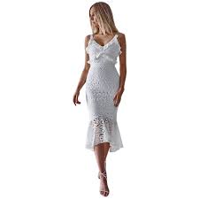Vestito pizzo bianco lungo abiti lunghi bianchi. Di Estate Di Pizzo Bianco Vestito Lungo Dell Increspatura Della Cinghia Di Spaghetti Sexy Aderente Partito Delle Donne Del Vestito Abiti Aliexpress