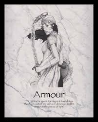 Strong Woman Armor Art By Brad Young Armor Of God Young Art Female Armor