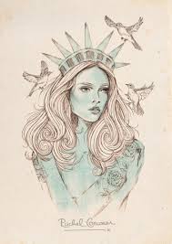 Rachel Corcoran Illustration Design Portfolio Statue Of Liberty Drawing Greeting Card Art Card Art
