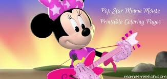 Mickey mouse and minnie mouse in love coloring page. Pop Star Minnie Mouse Printable Coloring Pages Friends