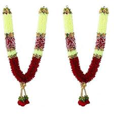 1 Pair Bridal Natural Garlands Marron Artificial Statue Photo Puja Mala Garland Indian Prayer Mala G Indian Prayer Garland Etsy