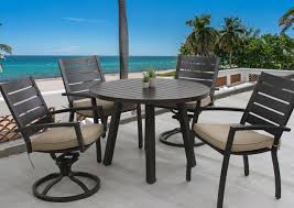 Round dining tables with chairs. Small Quincy Outdoor Patio 5pc Dining Set With 42 Inch Round Table Series 4000 Zenpatio