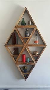 Large Diamond Wooden Shelves Etsy Wooden Shelf Unit Diy Wall Shelves Wooden Shelves