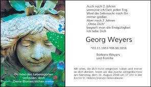 Alle Traueranzeigen für Georg Weyers