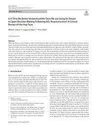 1 'the pianist' was directed by roman polanski. Pdf Is It Time We Better Understood The Tests We Are Using For Return To Sport Decision Making Following Acl Reconstruction A Critical Review Of The Hop Tests