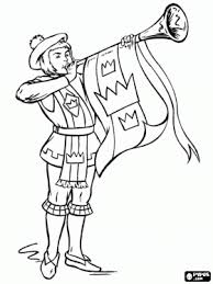 2) click on the coloring page image in the bottom half of the screen. The Royal Court Herald With The Flag And Playing The Trumpet Coloring Page Coloring Pages Coloring Books Medieval Knight