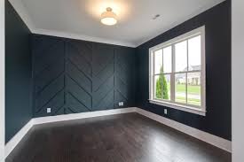 Home Office Downstairs With Chevron Accent Wall Chevron Accent Walls Home Home Remodeling