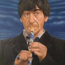 Original artwork by Nick Spender of Patrick Broughton as the second Doctor  Who. An absolutely beautiful and unique piece, this was used for the book  cover of his biography by Michael Troughton.
