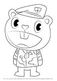 Learn How To Draw Flippy From Happy Tree Friends (Happy Tree Friends) Step  By Step : Drawing Tutorials