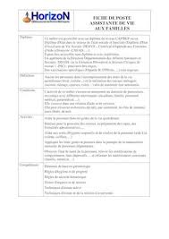 Réalisation du plan de formation des personnels médicaux et non médicaux, gestion des différents. Calameo 1 Fiche De Poste Assistante De Vie