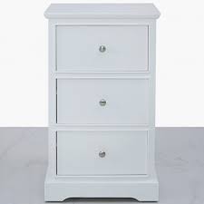 Yaheetech white bedside tables set of 2 pcs, wooden end table with 2 storage drawers, nightstands side table for bedroom living room 4.4 out of 5 stars 92 £99.69 £ 99. Delta White 3 Drawer Bedside Cabinet White Wooden Bedside Cabinet