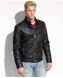 Ao Khoac Da Guess Nam Lightweight Faux Moto Leather Jacket Men Faux Leather Moto Jacket Men S Leather Jacket