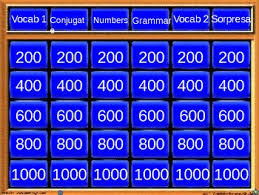 Jeopardylabs allows you to create a customized jeopardy template without powerpoint. Powerpoint Jeopardy Template Review Of Spanish 1 2 For Midterm By Henamae
