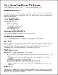 cv personal statement childcare