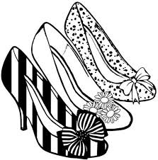 Vector coloring page for adults. Art Therapy Coloring Page Shoes High Heels 11