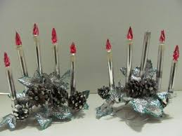 2 Vintage Christmas Mercury Glass Candle Decorations Pinecone Beads Foil Leaves Antique Price Guide Details Page