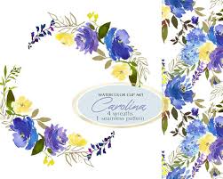 Blue Volet Yellow Watercolor Floral Wreaths Design Collection Etsy In 2020 Floral Wreath Watercolor Indigo Watercolor Floral Floral Watercolor Paintings