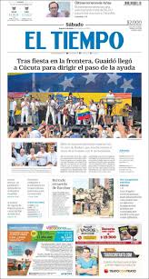 Es en la actualidad el diario de mayor circulación en colombia y durante siete años prácticamente el único de circulación nacional, debido a la crisis de su principal competidor, el espectador. Portada Sabado 23 De Febrero El Tiempo Colombia Alnavio Noticias De Ida Y Vuelta