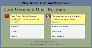 Have fun making trivia questions about swimming and swimmers. Trivia Quiz Countries And Their Borders