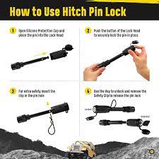 On mine, if i assume i have the key side of the pin on the left and i'm right handed, i put the key in the hole (on the left) and hold the left . Buy Motormic Trailer Hitch Lock 5 8 Extra Long Black Pin With One Locking System 1 Safety Clip 5 Anti Rattle O Rings Tow Receivers 2 And 2 5 Inch Class Iii Iv V Online In Turkey B07sw6874v