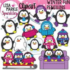 These Happy Penguins Make The Snow And Winter Look Like Snow Much Fun This Fun Winter Set Includes 12 Different Pengui Penguin Clipart Winter Clipart Clip Art