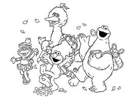 In this image, the famous muppet character elmo is seen lying on the floor, putting together a valentines' day card by attaching a lace border to a heart. Printable Sesame Street Coloring Pages Pdf Coloringfolder Com