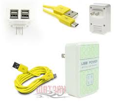 Ebay Sponsored 10x 4 Usb Ports Wall Adapter10ft Cable Data Charger Yellow Galaxy S4 S3 Note 2 Usb Wall Adapters Galaxy S4