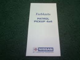 details about may 1988 nissan patrol pickup 4x4 farbkarte colour chart german brochure