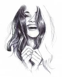 Art Woman Art Pencil Drawing Black And White Pictures Laughing Woman Drawing Pen Doodle Portrait Smile Drawing Woman Drawing Pencil Drawings Of Girls