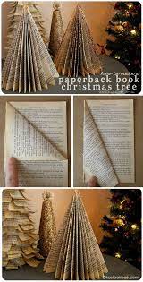 How To Make A Christmas Tree From A Paperback Book Book Christmas Tree Christmas Crafts Paper Christmas Tree