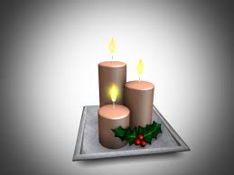 Second Life Marketplace Christmas Candle Plate Neutral