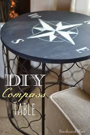 Diy Coastal Compass Table Nautical Living Room Decor Simple Decor