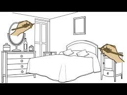 رسم غرفة نوم سهله للاطفال