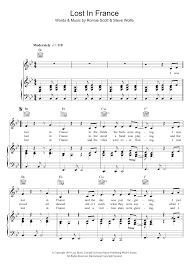 4.5 / 5 7 мнений. Lost In France Sheet Music Bonnie Tyler Piano Vocal Guitar