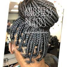 Knotless Braids Into A Bun Braided Hairstyles Updo Braids Hairstyles Pictures Braided Updo Styles