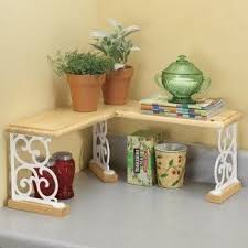They are easy to install without drilling. Kitchen Counter Shelf Ideas On Foter Corner Shelves Kitchen Bathroom Counter Decor Shelves