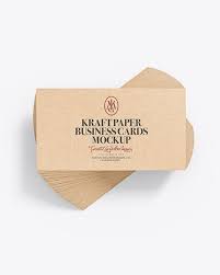Modern social media icons custom logo kraft paper square business card. Kraft Paper Business Cards Mockup In Stationery Mockups On Yellow Images Object Mockups