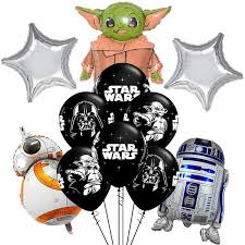Comprar Acao E Figuras De Brinquedos Disney Baby Yoda Theme Party Decoration Star Wars Disposable Tableware Balloons Birthday Banner Cake Topper Baby Shower Supplies