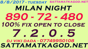 8 8 2017 Milan Night Matka Free Satta Matka Game Satta Matka
