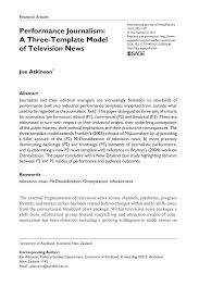 Pdf Performance Journalism A Three Template Model Of Television News