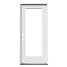 Reliabilt Full Lite Clear Glass Right Hand Inswing Primed Steel Prehung Entry Door With Insulating Core Common 32 In X 80 In Actual 33 4375 In X 81 75 In L Entry Doors Steel Entry Doors Clear Glass