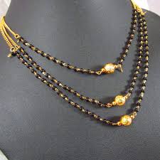 New Janvi Pattern Gold Plated 3 Line Mangalsutra Necklace Wedding Jewellery At Best Prices Black Beads Mangalsutra Mangalsutra Gold Jewelry Fashion