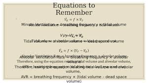 The equation states vd is equal to vt multiplied by the partial pressure of arterial carbon dioxide (paco2) minus partial pressure of expired carbon dioxide (peco2) divided by paco2. Slides Show