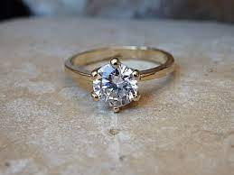 Cubic Zirconia Engagement Ring Classic Solitaire Ring Etsy Classic Engagement Rings Classic Solitaire Ring Cubic Zirconia Engagement Rings
