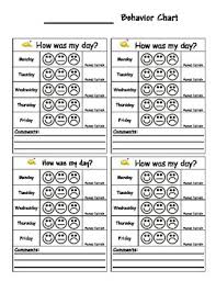 Smiley Behavior Charts Kindergarten Behavior Charts