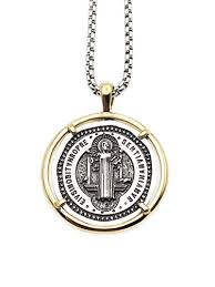 A long necklace tends to overwhelm a smaller frame. Leslie Boules Vintage Saint Benedict Medal Necklace For Men 22 Inches Length Protection Jewelry Buy Online In Bahamas At Bahamas Desertcart Com Productid 148068839