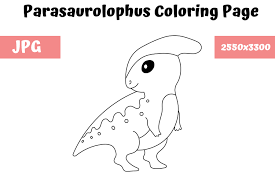 You can choose your own colors dinosaurs became famous in the jurassic world movie series. Coloring Page For Kids Parasaurolophus Grafico Por Mybeautifulfiles Creative Fabrica